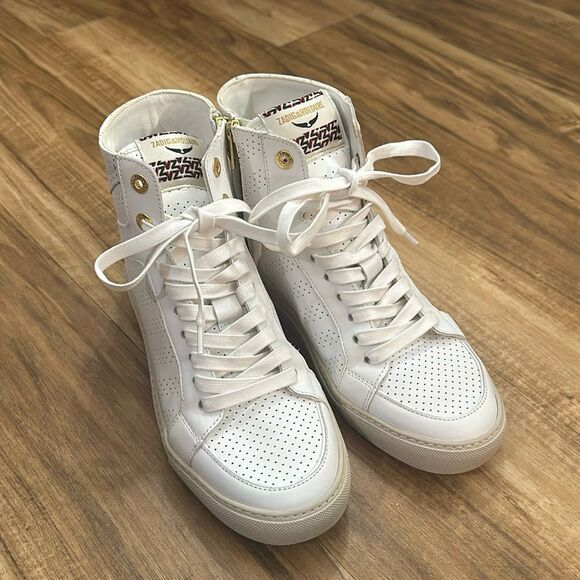 Zadig & Voltaire Shoes - Zadig and Voltaire High Flash White Hightop Sneakers Size 9.5 NWOT
